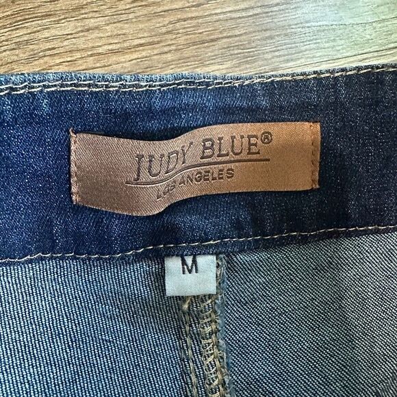 Judy Blue Tapered Straight Leg Jeans Dark Wash Size Medium High Waist Rise - Picture 4 of 5